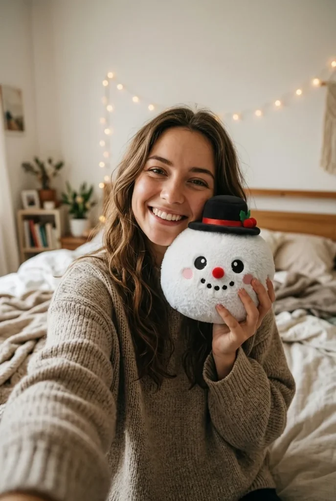 Squishy Dumpling Snögubbe Topphatt i vardagen