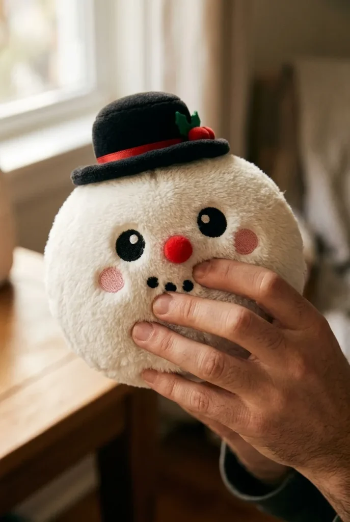 Squishy Dumpling Snögubbe Topphatt mitt i klämmet