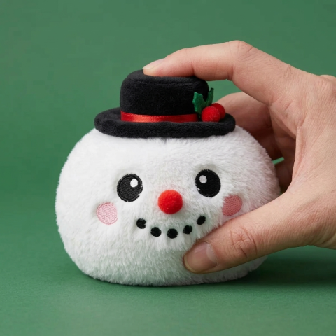 Squishy Dumpling Snögubbe Topphatt — i klämmet, mjukt slow-rise-skum