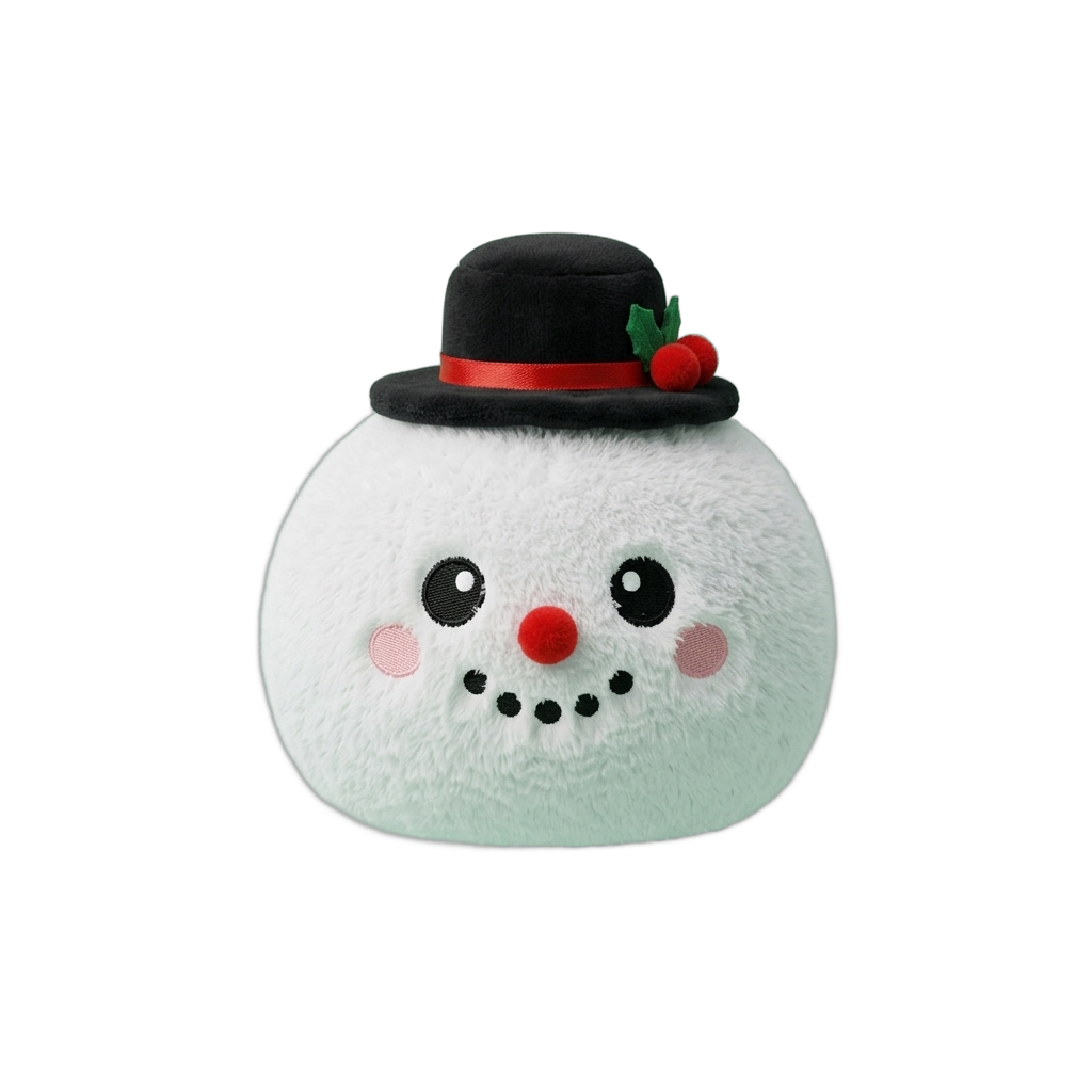 Squishy Dumpling Snögubbe Topphatt — i klämmet, mjukt slow-rise-skum