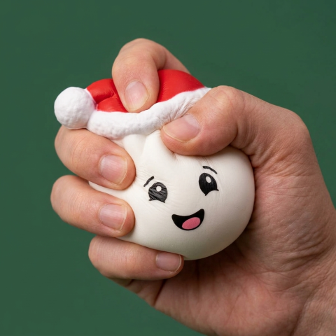 Christmas Hat Dumpling Squishy Vit — slow-rise-effekt, skummet återtar långsamt sin form
