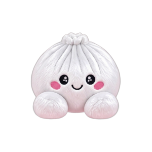 Squishy Dumpling Plush Vit — i klämmet, mjukt slow-rise-skum