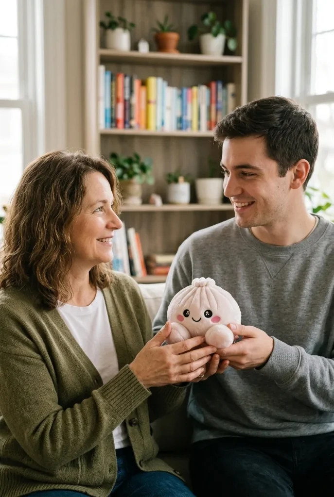 Squishy Dumpling Plush Vit som presenttips