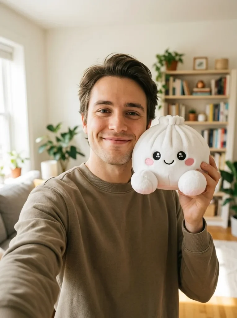 Squishy Dumpling Plush Vit i vardagen