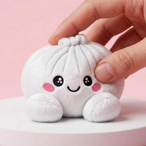 Squishy Dumpling Plush Vit — i klämmet, mjukt slow-rise-skum