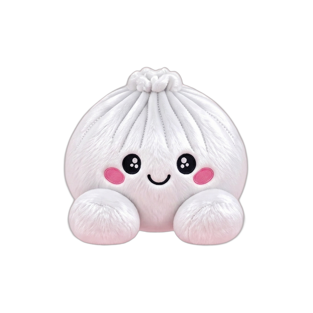 Squishy Dumpling Plush Vit — i klämmet, mjukt slow-rise-skum