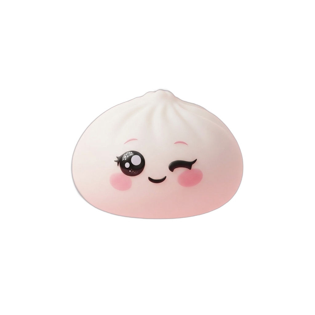 Squishy Dumpling Vit Blinkning — i klämmet, mjukt slow-rise-skum