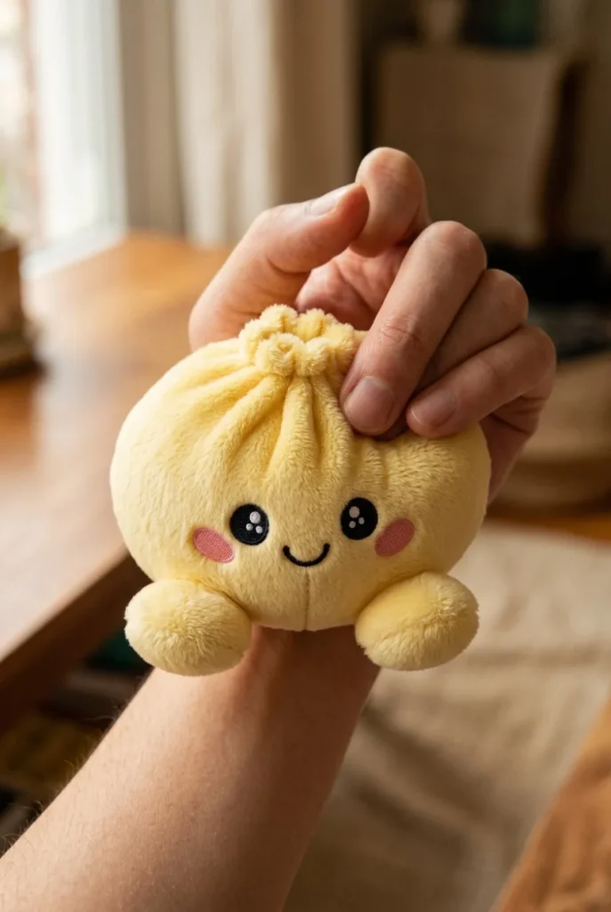 Dumpling Squishy Citrongul mitt i klämmet